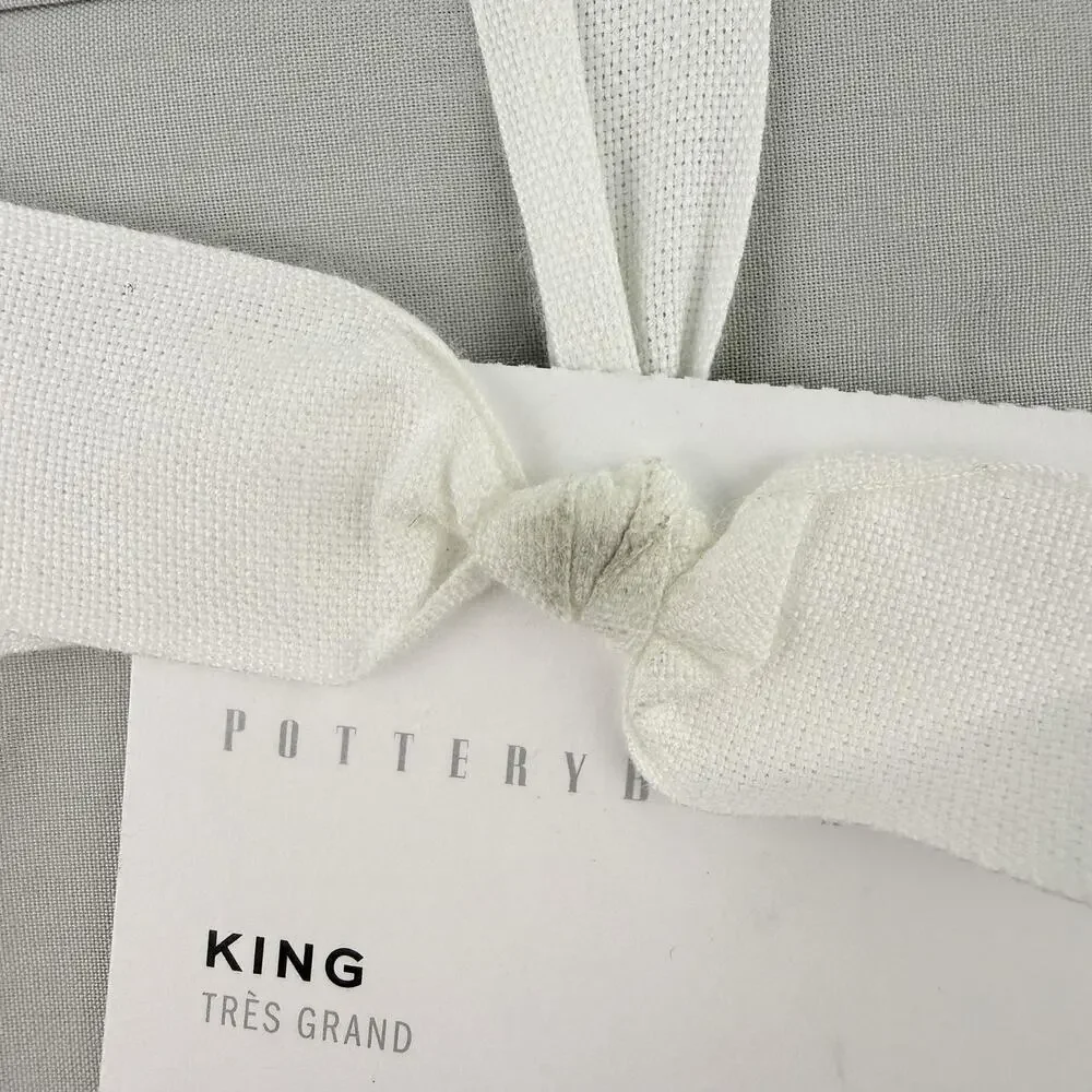 Pottery Barn Sheet Set KING Classic Gray Mist 400 Thread Count Organic Percale